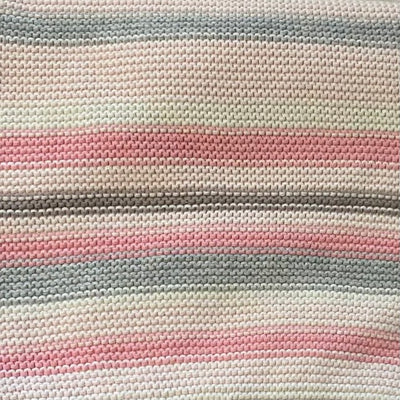 Pink and Grey Stripe Cotton Baby Blanket | Le Petite Putti Canada
