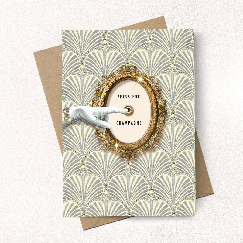 Press for Champagne Greeting Card | Putti Celebrations