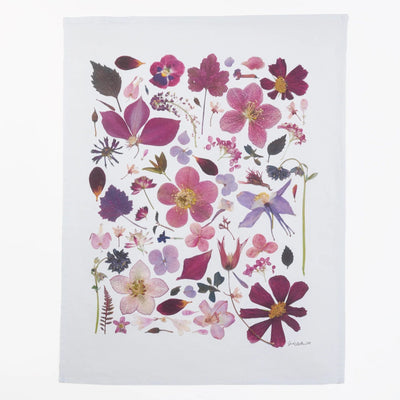 Pressed Flower Tea Towel - Purple Haze