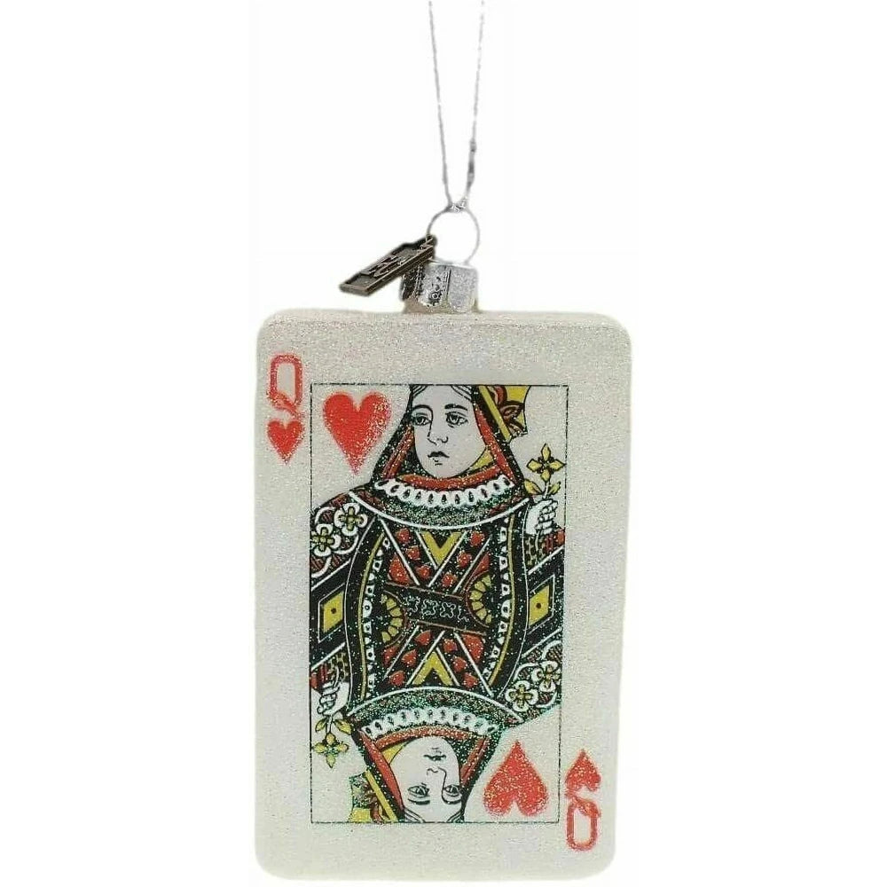 Eric Cortina Queen of Herats Card Ornament  | Putti Christmas Decorations
