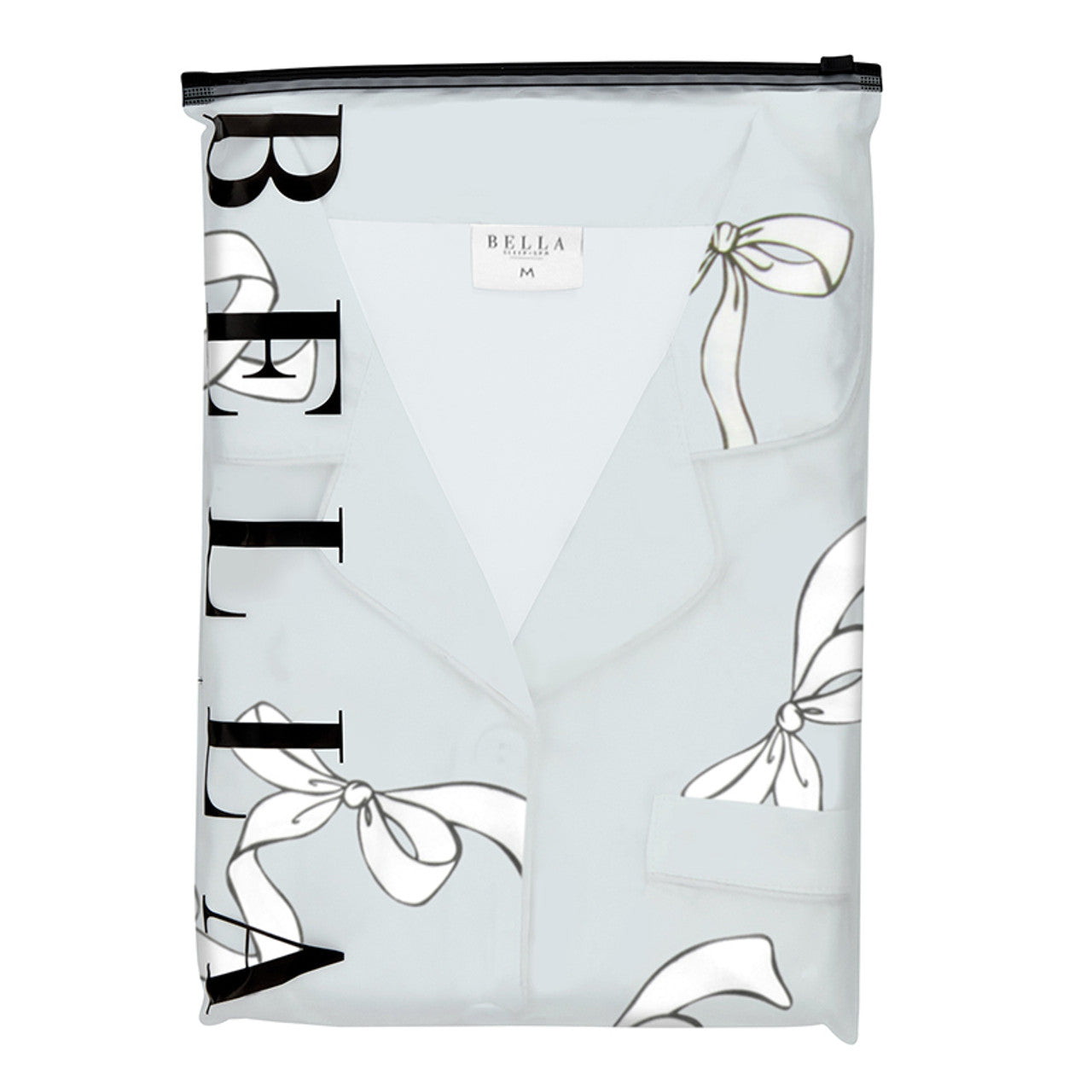 Blue Bow Satin Pajamas