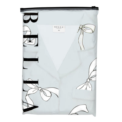 Blue Bow Satin Pajamas