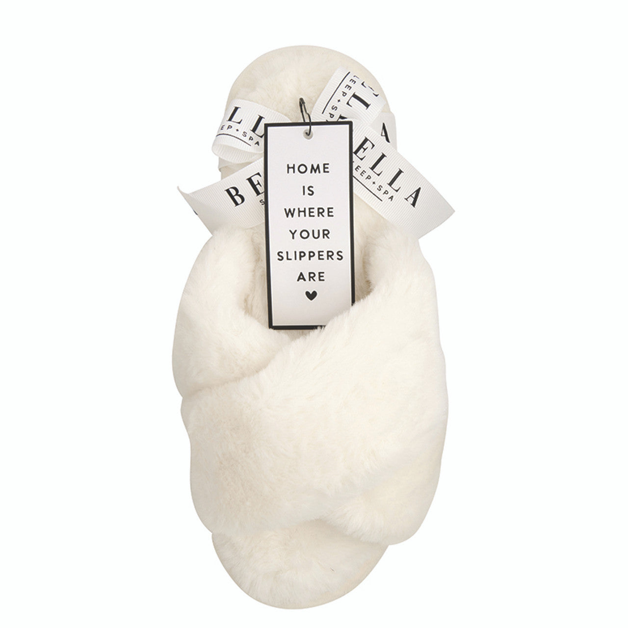 Plush Slippers - Ivory Criss-Cross