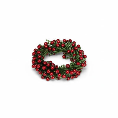 Red Beaded Berry Wreath Napkin Ring | Putti Christmas Celebrations