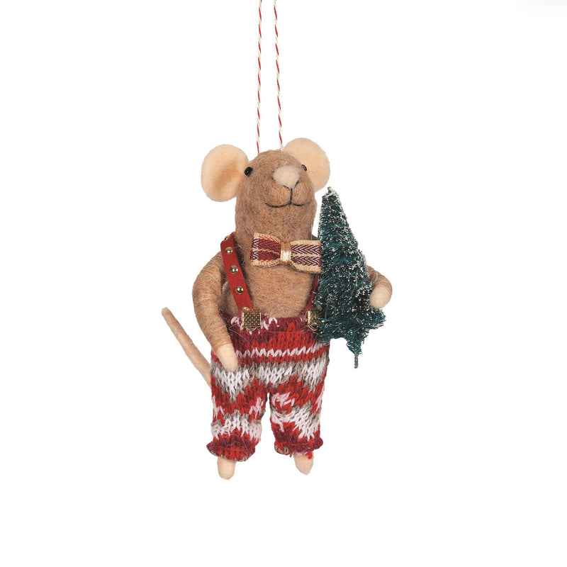 Red Nordic Mouse Ornament | Putti Christmas Decorations