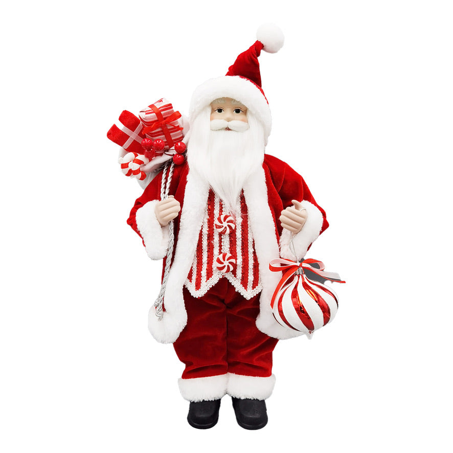Red and White Standing Santa | Putti Christmasa Decorations