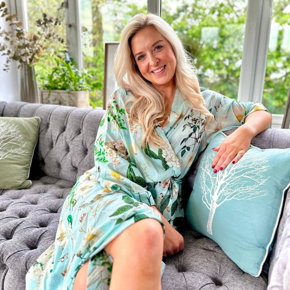 Rosehip Design Kimono - Heavenly Aqua | Putti Fine Fashions