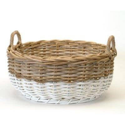 Round Two Tone Wicker Basket | Putti Fine Furnishings