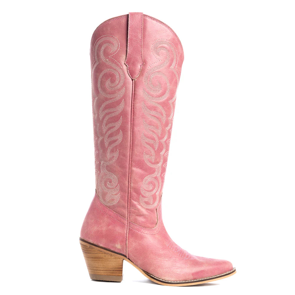 Nalejandra Leather Boots - Pink