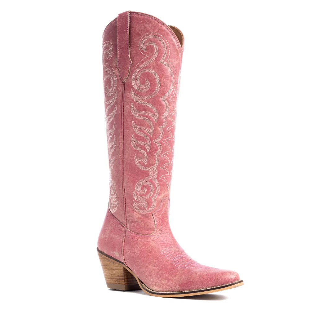 Nalejandra Leather Boots - Pink