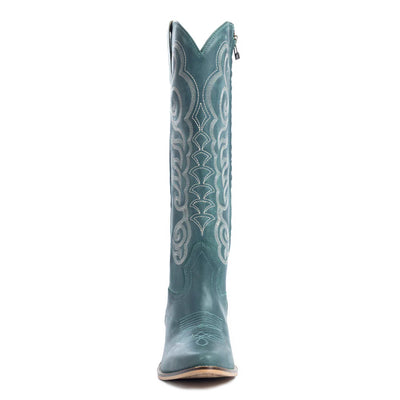 Nalejandra Leather Boots - Turquoise | Putti Fine Fashions