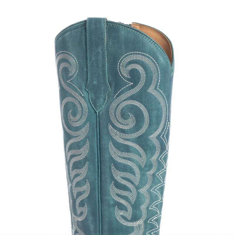 Nalejandra Leather Boots - Turquoise | Putti Fine Fashions