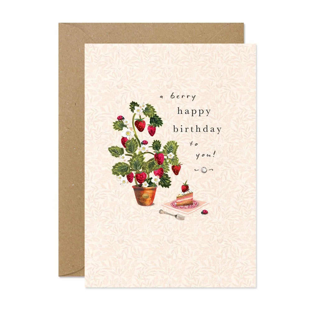 Strawberry Plant Birthday Greeting Card | Putti Celebrations