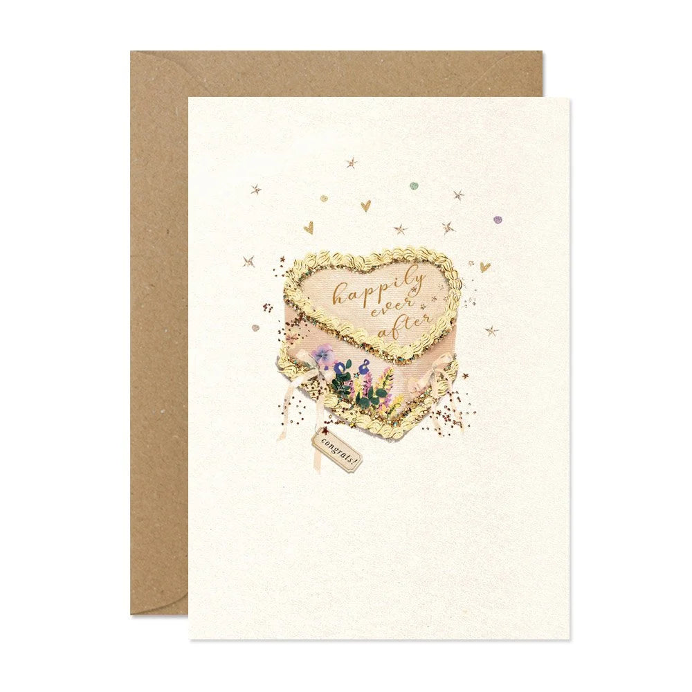 "Happily Ever After" Wedding Cake Greeting Card