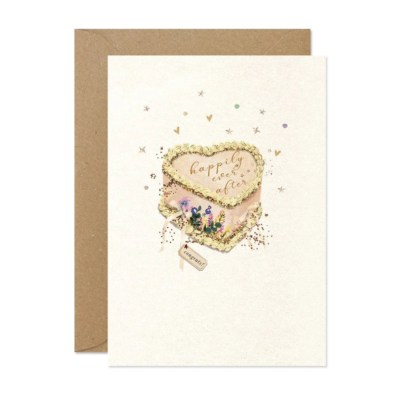 "Happily Ever After" Wedding Cake Greeting Card