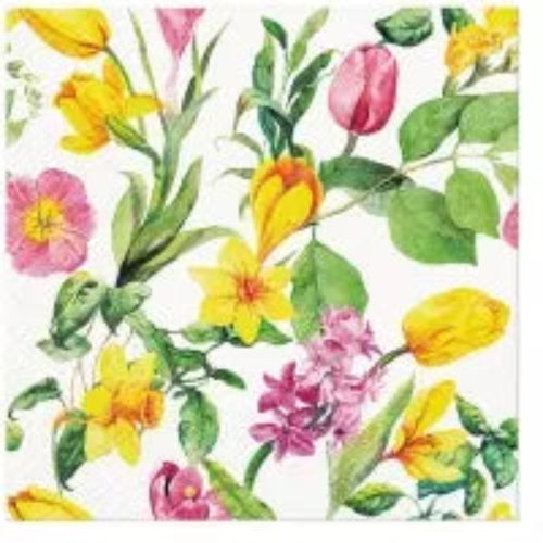 Spring Flowers Paper Napkins - Lunch