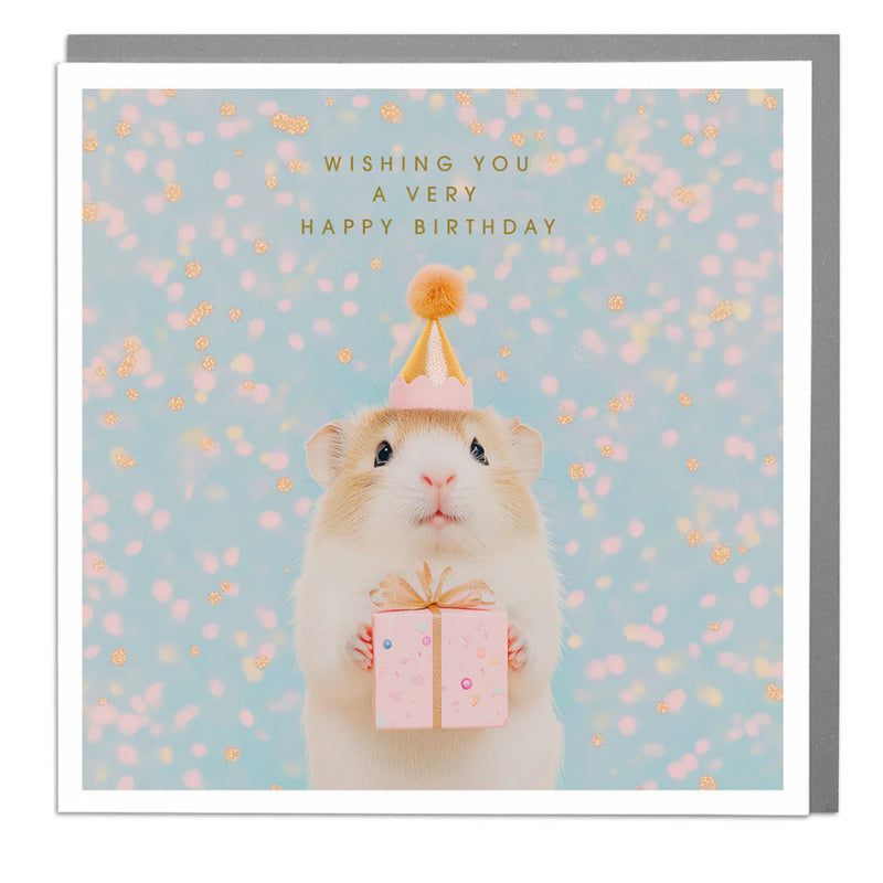 Lola DEsign Guinea Pig "Happy Birthday" Greeting Card | Putti Fine Furnishings