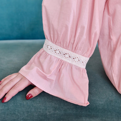 Pink "Anna" Long Sleeve Nightdress | Putti Fine Fashions Canada