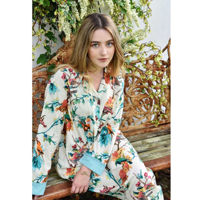 Turquoise Hummingbird Print Ladies Pyjamas