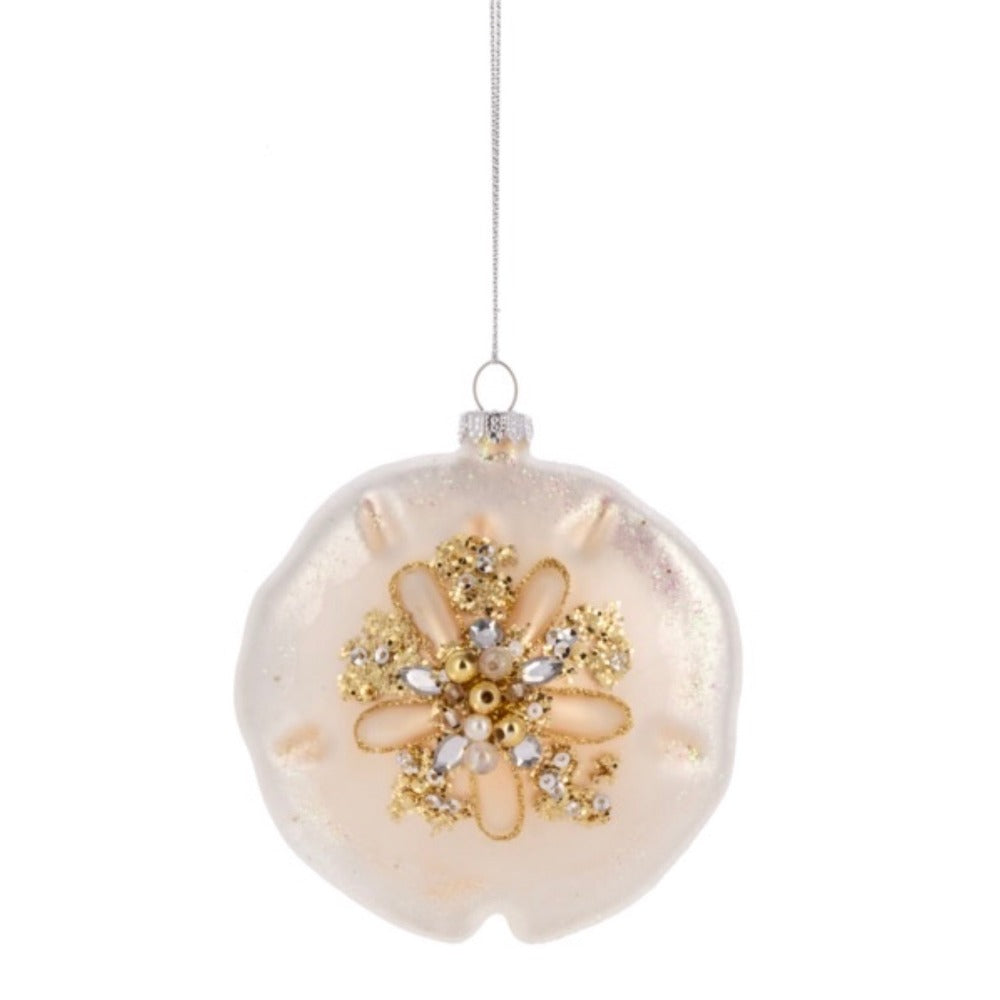 Sand Dollar Glass Ornament | Putti Christmas Decorations