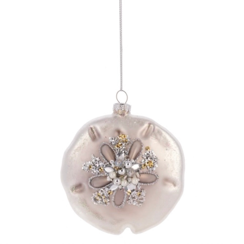 Sand Dollar Glass Ornament | Putti Christmas Decorations