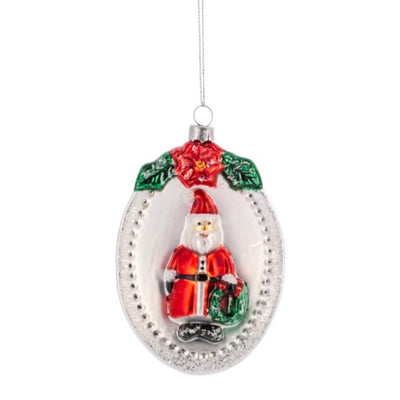Santa & Snowman Plaque Ornaments | Putti Christmas Decorations