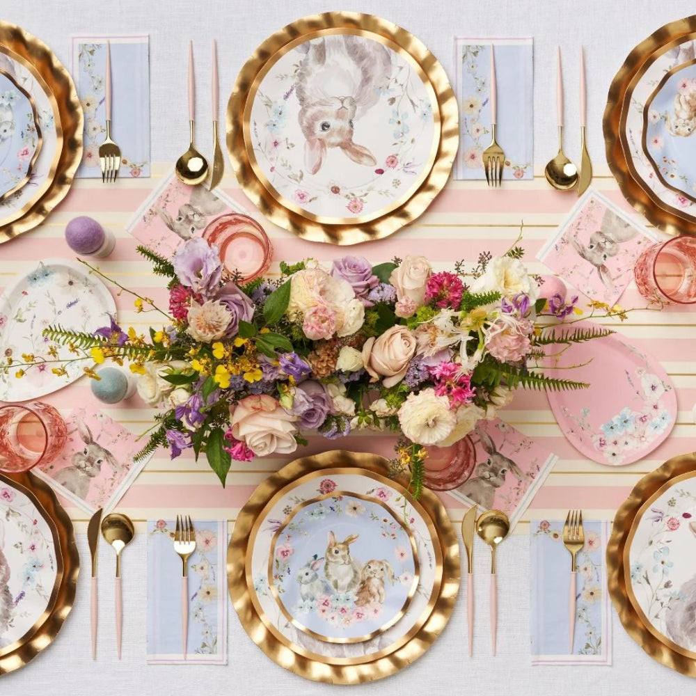 Satin Gold Wavey Paper Charger Plates | Putti Party Supplies
