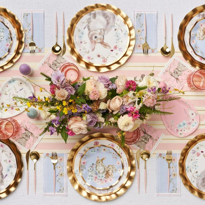 Satin Gold Wavey Paper Charger Plates | Putti Party Supplies