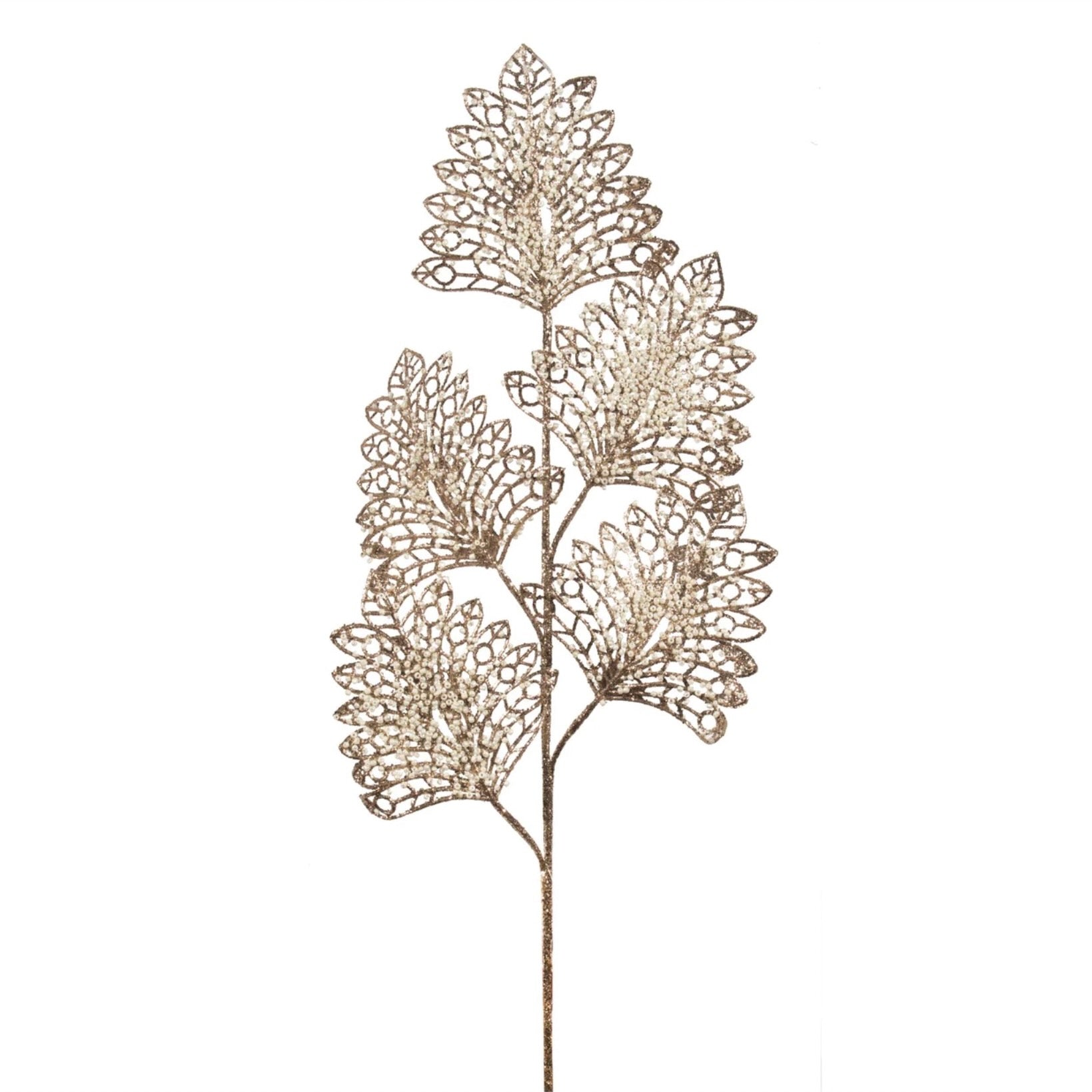 Champagne Gold Pearl Leaf Spray
