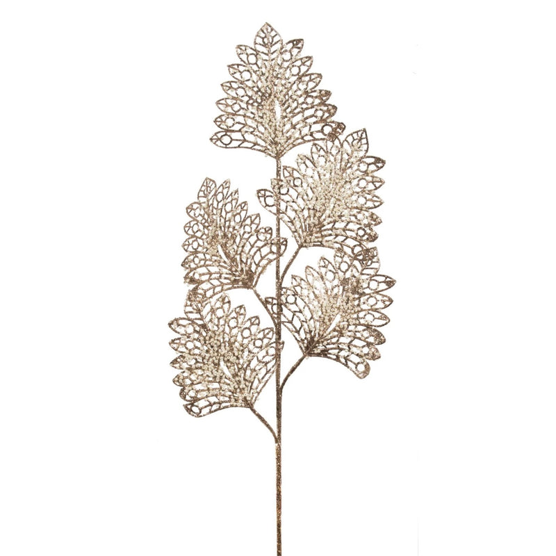 Champagne Gold Pearl Leaf Spray