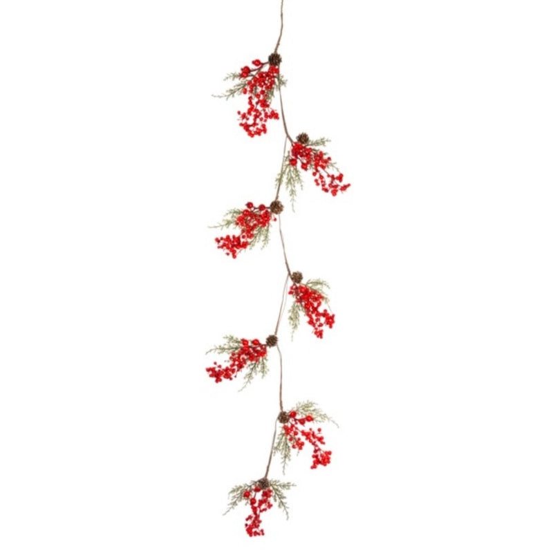 Red Berry & Cedar Garland | Putti Christmas Decorations 