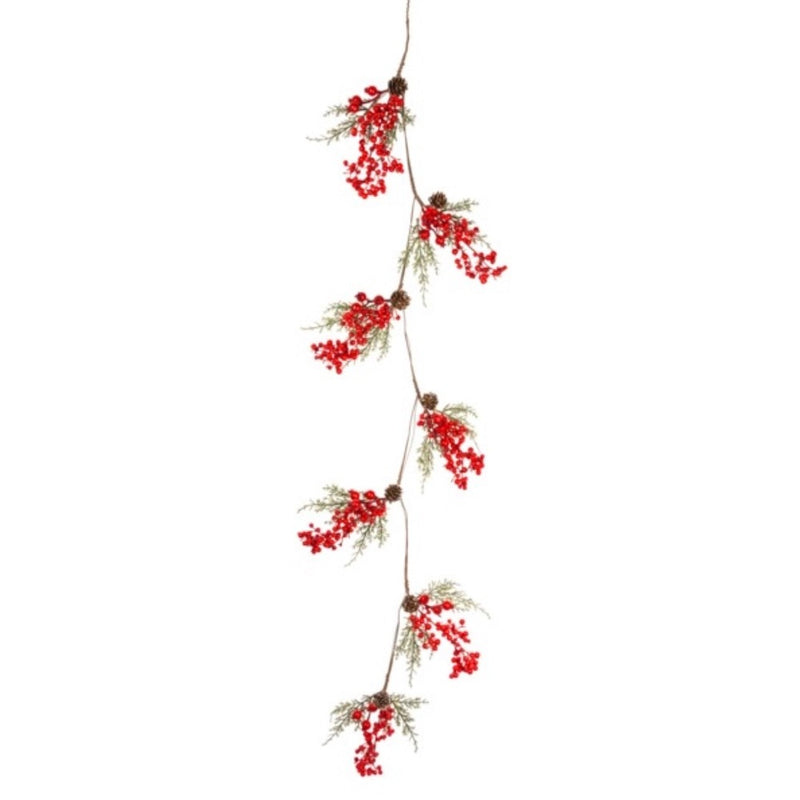 Red Berry & Cedar Garland | Putti Christmas Decorations