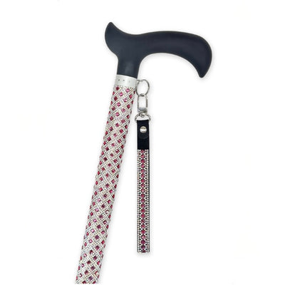 Jacqueline Kent "Sugar Cane" Pink and Silver Adjustable Medical Cane | Putti