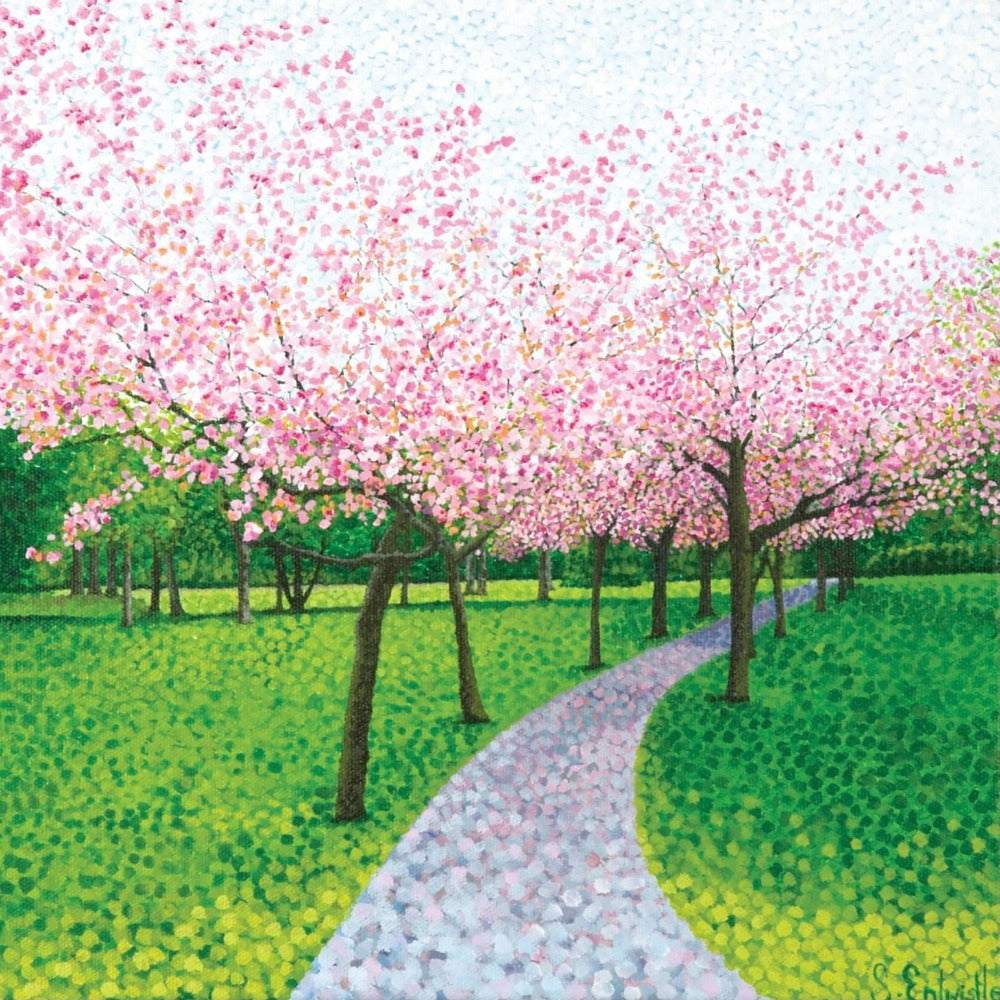 Susan Entwistle Cherry Blossom Greeting Card | Putti Celebrations 