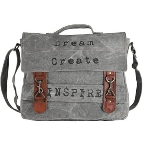 Mona B "Dream Create Inspire" Canvas Up-cycled Bag