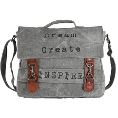 Mona B "Dream Create Inspire" Canvas Up-cycled Bag