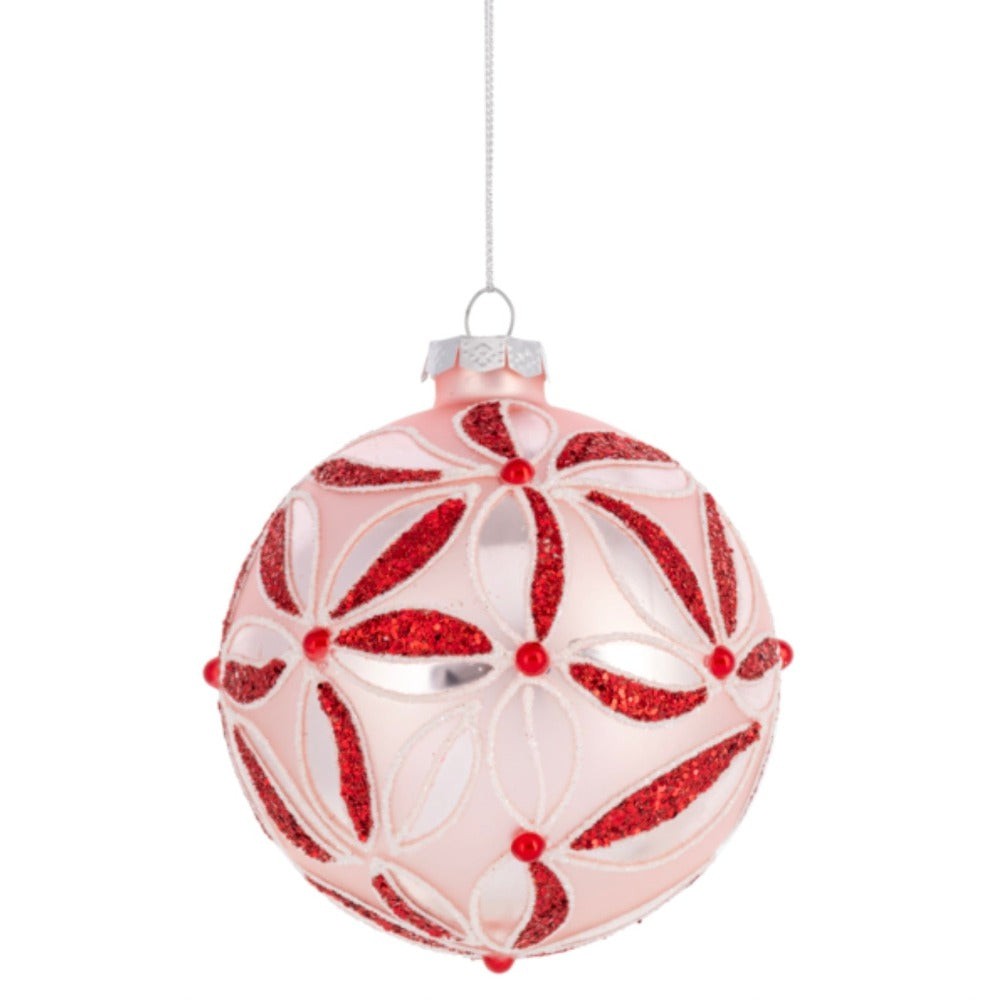 Peppermint Glass Ball Ornament | Putti Christmas Celebrations