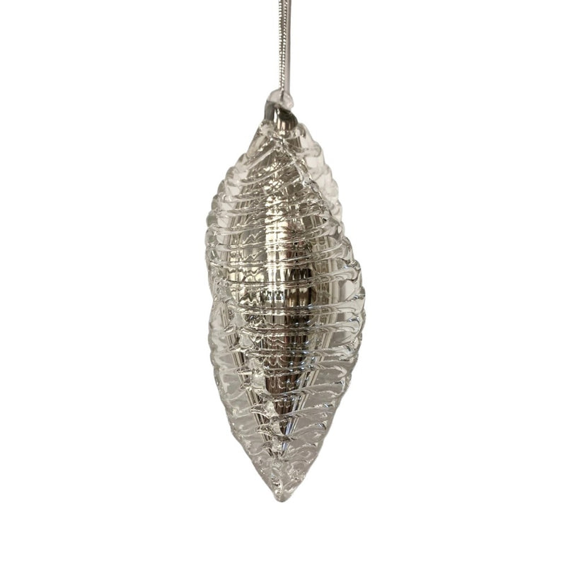 Silver with Spun Glass Drop Ornament