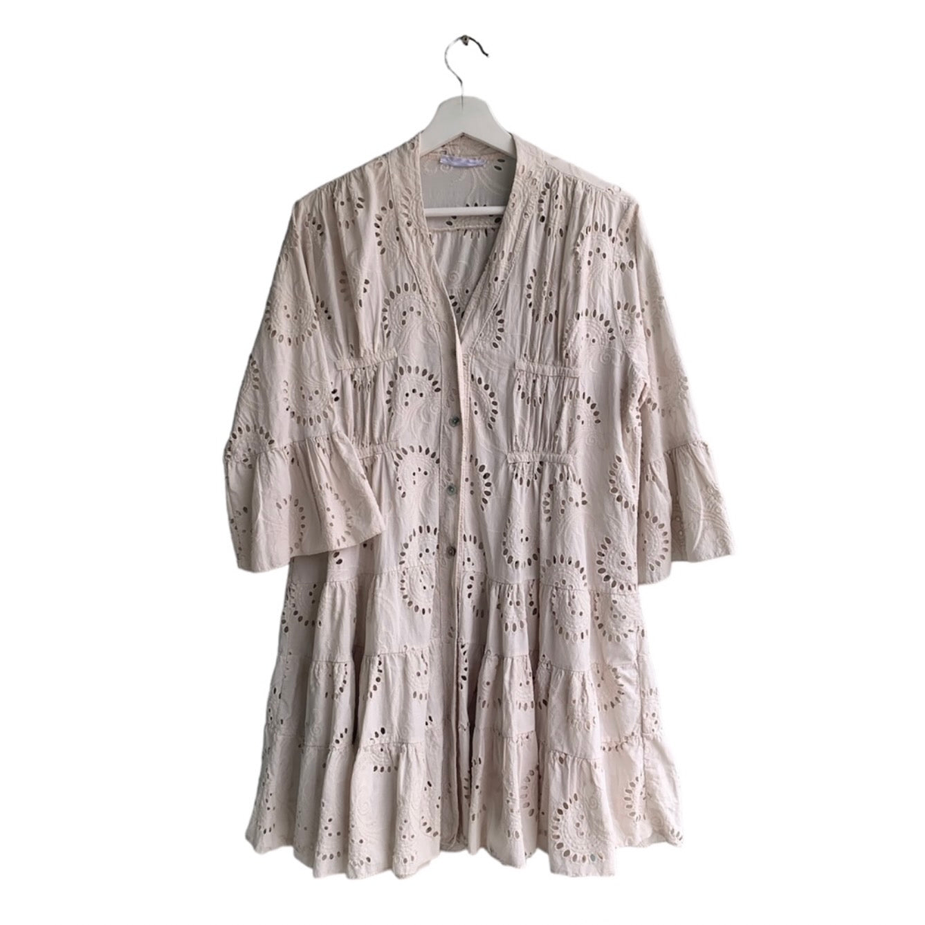 Tiered Eyelet Top - Natural