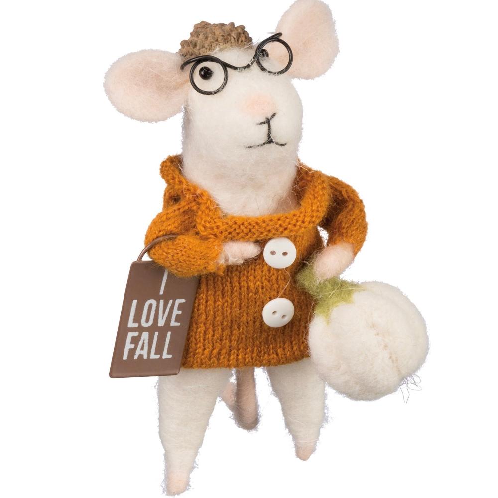 “I Love Fall” Felt Mouse Ornament | Putti Fall Celebrations