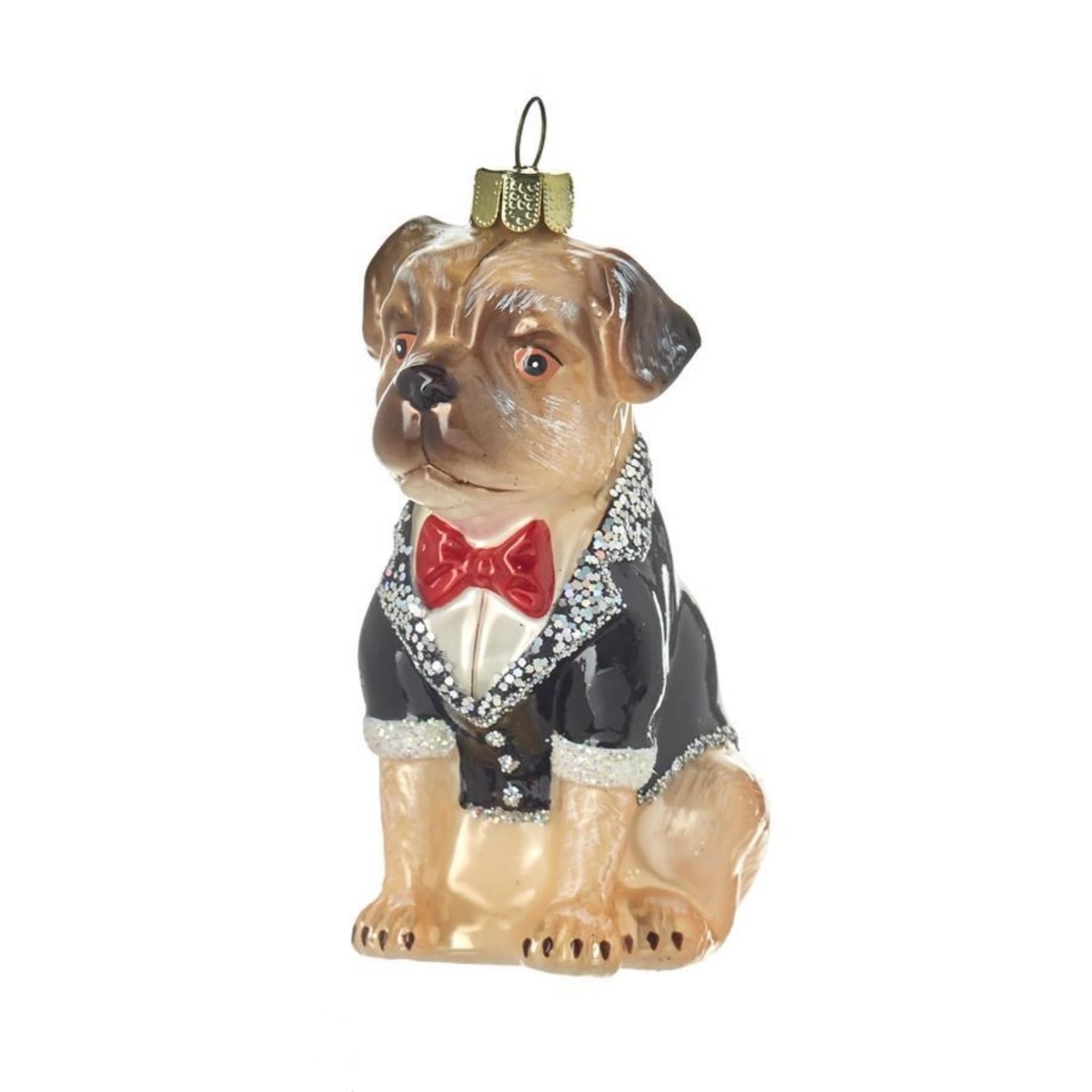 "Best in Show" Dog in Suit Glass Ornament - Boxer