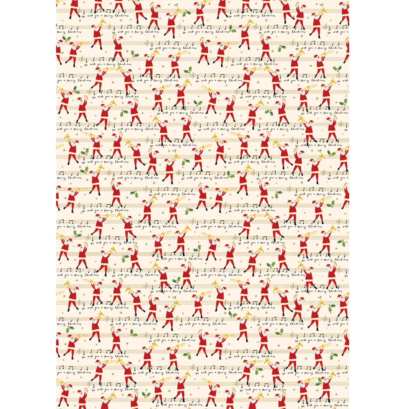 "We Wish You a Merry Christmas" Santa Wrapping Paper Roll | Putti Christmas