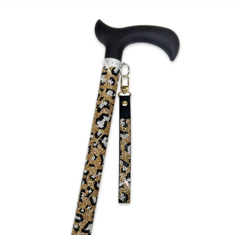 Jacqueline Kent "Sugar Cane" Adjustable Gold Leopard Medical Cane