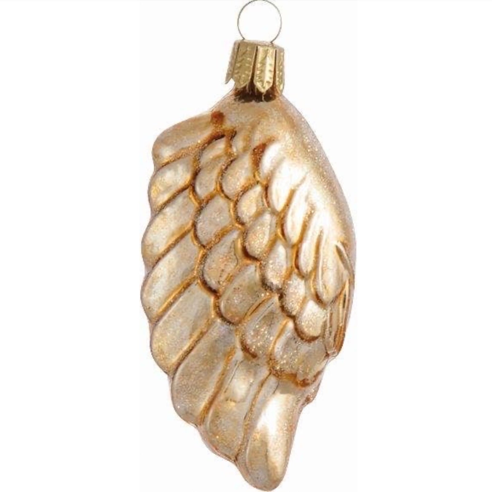 Golden Angel Wing European Glass Ornament