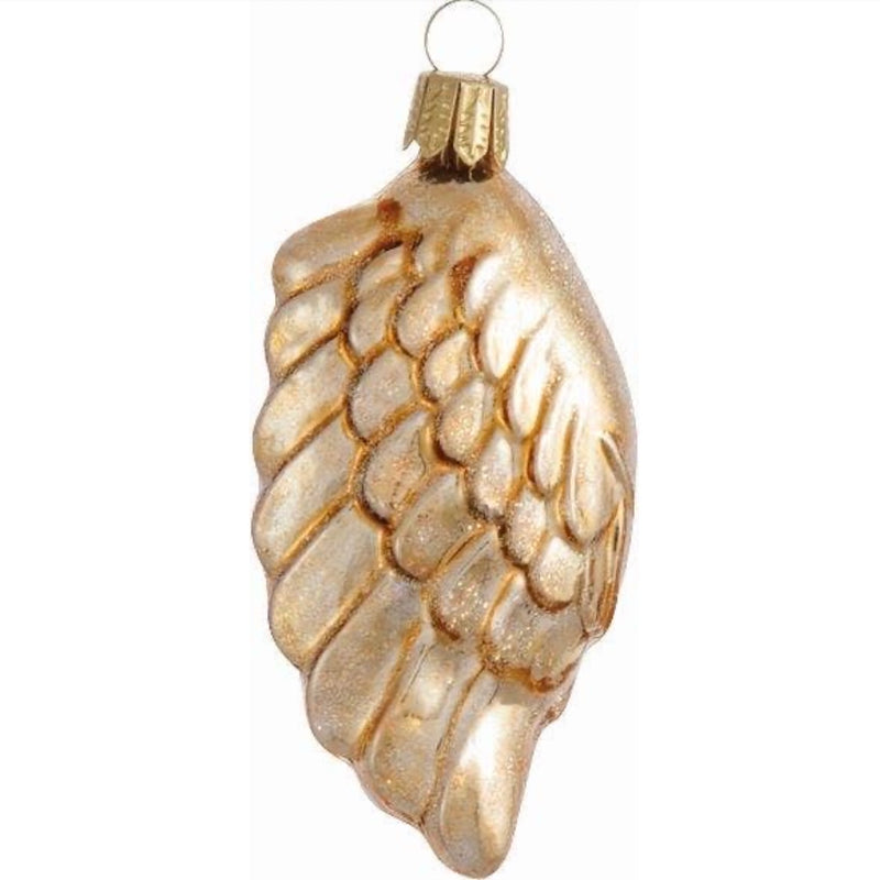 Golden Angel Wing European Glass Ornament