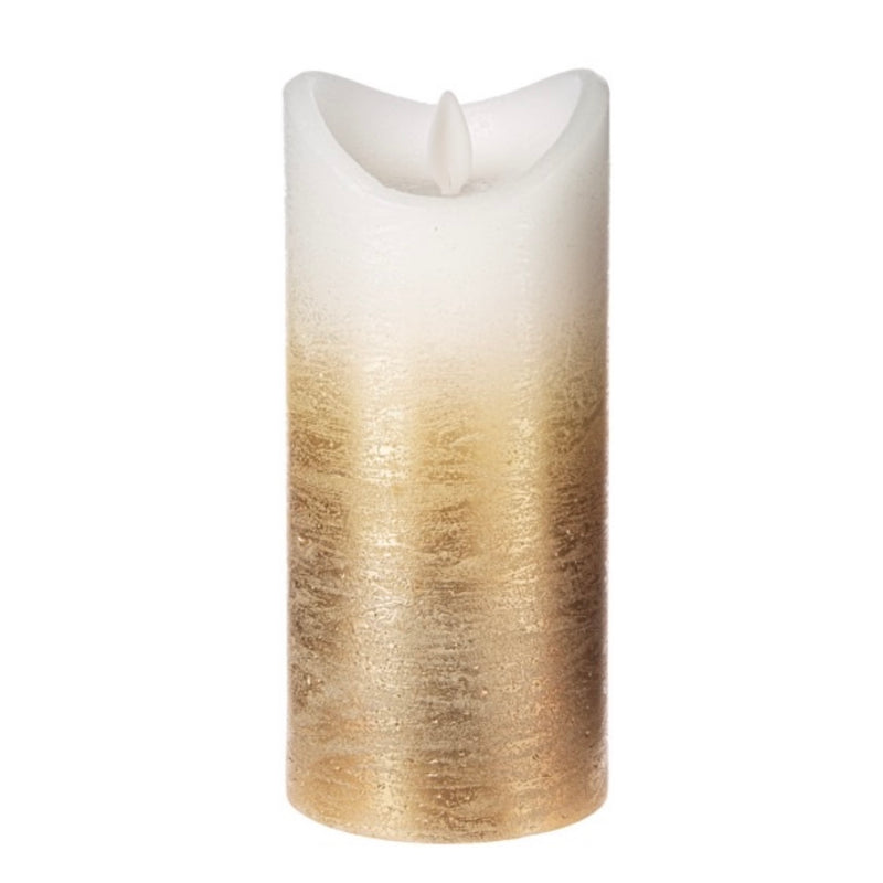 LED Champagne Ombre Wax Pillar Candle