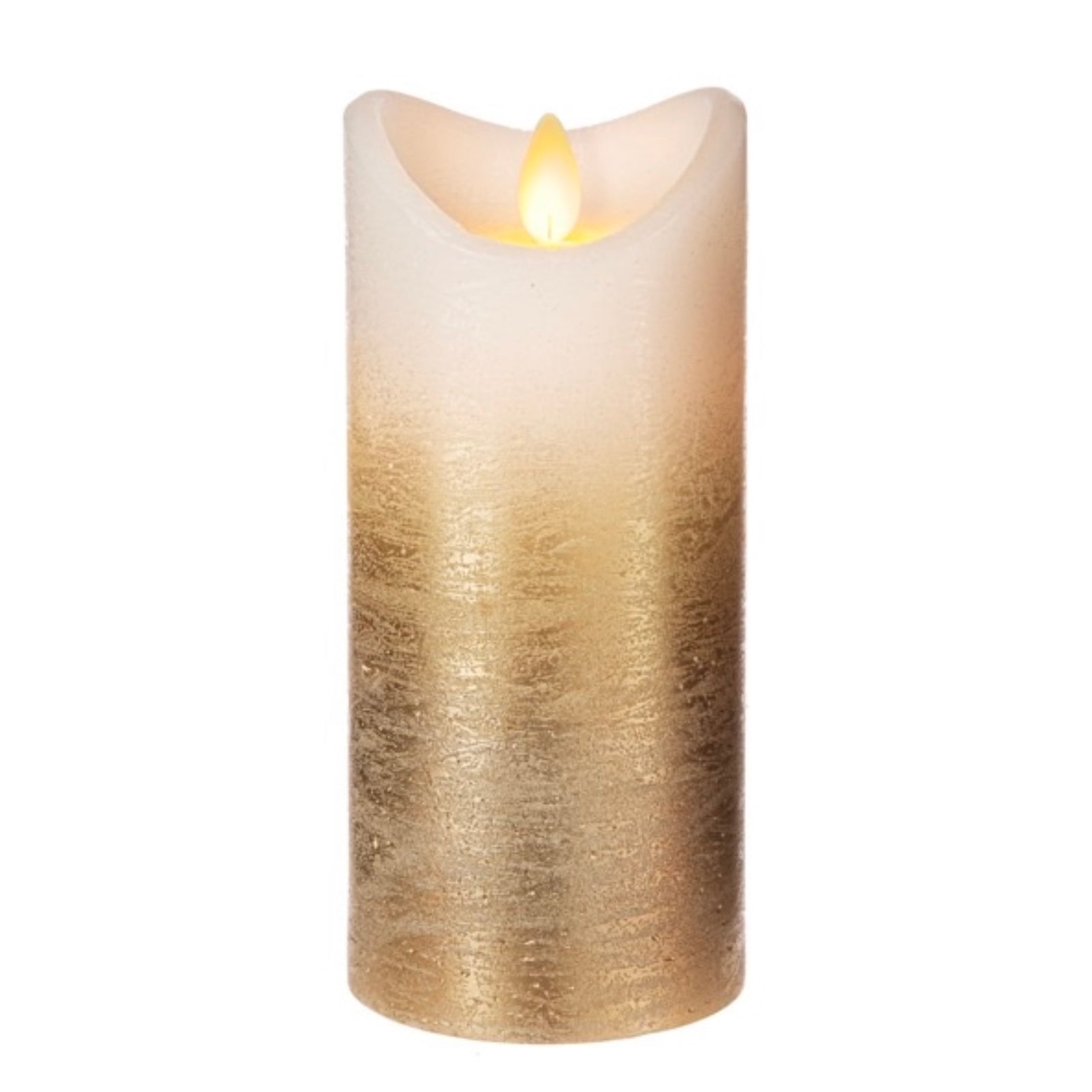 LED Champagne Ombre Wax Pillar Candle