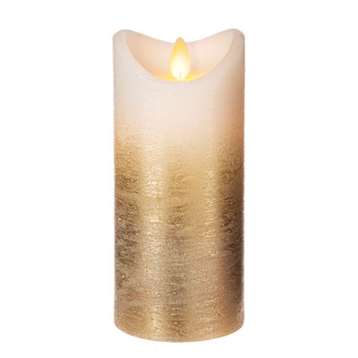 LED Champagne Ombre Wax Pillar Candle