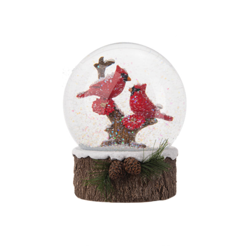 Cardinal with Branch Snow Globe