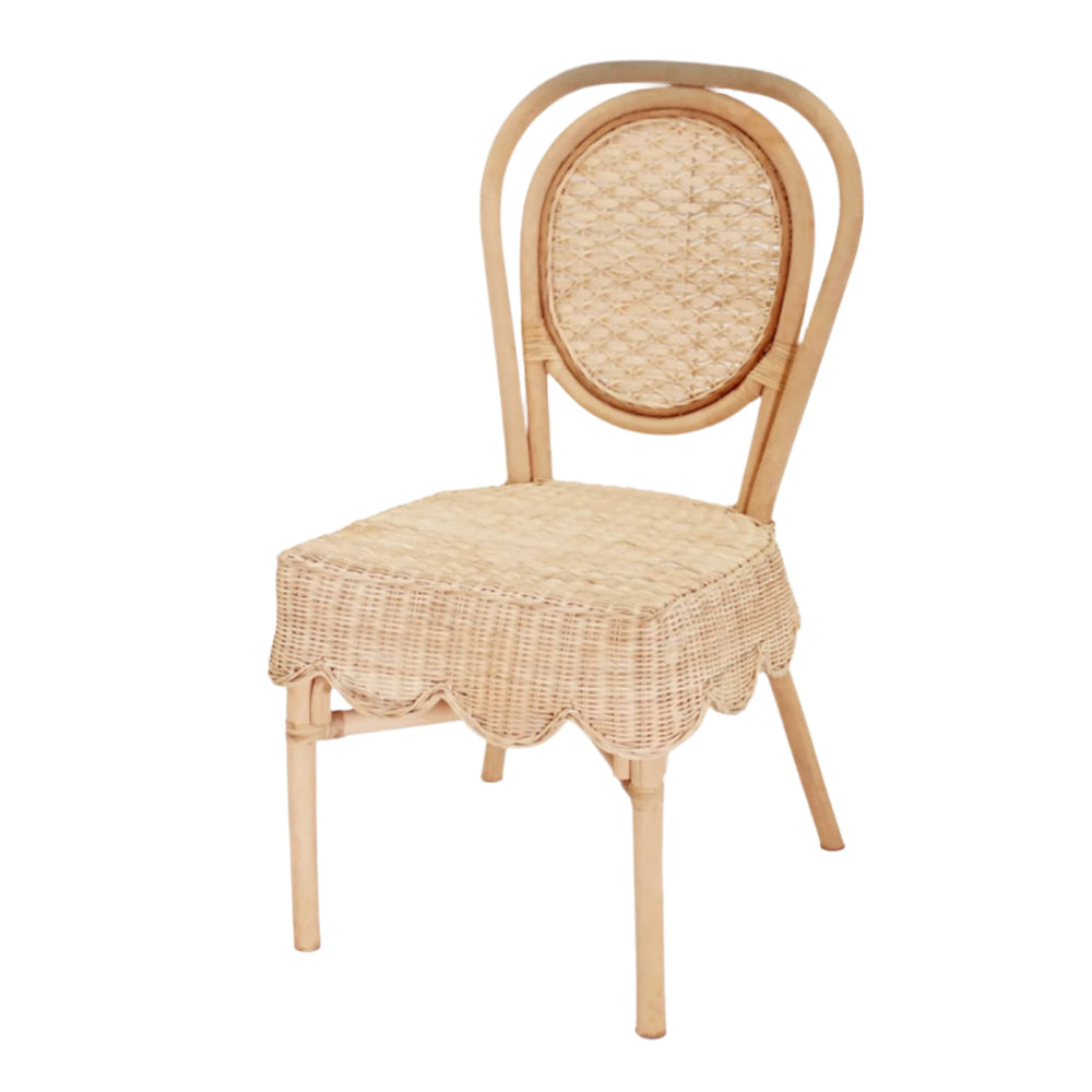 Scalloped Rattan Bistro Chair